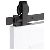 Emtek Classic 96 Inch Top Mount Double Barn Door Hardware Set - Includes Track, Hangers, and Matching Hardware Flat Black