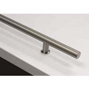 Emtek Round 48 Inch Center to Center Door Pull Set from the Stainless Steel Collection - Back to Back Mounting Brushed Stainless Steel