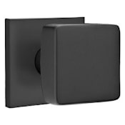 Emtek Square Knob Brass Modern Passage Door Knobset with the Concealed Screws Flat Black