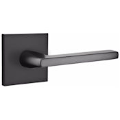 Emtek Helios Passage Door Lever Set with Square Rose and Concealed Screws from the Brass Modern Collection Flat Black
