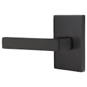 Emtek Dumont Privacy Door Lever Set with Modern Rectangular Rose and Concealed Screws from the Brass Modern Collection Flat Black