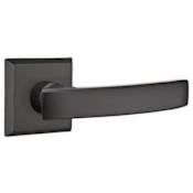 Emtek Yuma Rustic Modern Bronze Passage Door Lever Set with Concealed Screws Flat Black