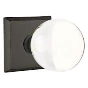 Emtek Bristol Rustic Modern Bronze Privacy Door Knob Set with Concealed Screws Flat Black