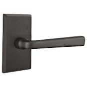 Emtek Cimarron Sandcast Bronze Privacy Door Leverset with the Concealed Screws Flat Black