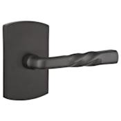 Emtek Montrose Sandcast Bronze Privacy Door Leverset with the Concealed Screws Flat Black