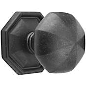 Emtek Octagon Knob Tuscany Bronze Privacy Door Knobset with the Concealed Screws Flat Black