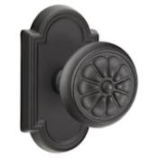 Emtek Petal Lost Wax Cast Bronze Privacy Door Knobset with the Concealed Screws Flat Black