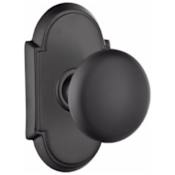 Emtek Providence Passage Door Knob Set with Type 8 Rose and Concealed Screws from the Classic Brass Collection Flat Black