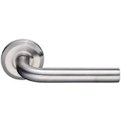 Emtek Kiel Stainless Steel Privacy Door Leverset with the Concealed Screws Brushed Stainless Steel