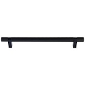 Emtek Concealed Mounting Knurled 12 Inch Center to Center Bar Appliance Pull with Rectangular Bar Stem from the SELECT Collection Flat Black / Flat Black Stem