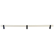 Emtek Concealed Mounting Knurled 24 Inch Satin Nickel Center to Center Bar Appliance Pull with Rectangular Bar Stem and Choice of Stem Finish from the SELECT Collection Satin Nickel / Flat Black Stem
