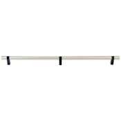 Emtek Concealed Mounting Smooth 24 Inch Satin Nickel Center to Center Bar Appliance Pull with Rectangular Bar Stem and Choice of Stem Finish from the SELECT Collection Satin Nickel / Flat Black Stem