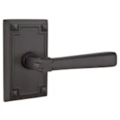 Emtek Arts and Crafts Mortise Passage Door Lever Set and Lock Body with Magnetic Latch Flat Black