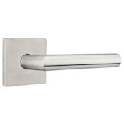 Emtek Stuttgart Left Handed Passage Door Lever Set with Square Rose from the Stainless Steel Collection Brushed Stainless Steel