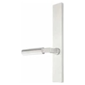 Emtek Stainless Steel Door Configuration 2 Inactive Multi Point Narrow Trim Lever Set with American Cylinder Above Handle Stainless Steel