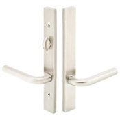 Emtek Stainless Steel Door Configuration 3 Thumbturn Multi Point Narrow Trim Lever Set with American Cylinder Above Handle Stainless Steel