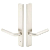 Emtek Stainless Steel Door Configuration 4 Thumbturn Multi Point Narrow Trim Lever Set with American Cylinder Above Handle Stainless Steel