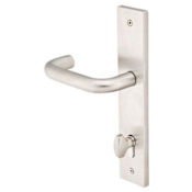 Emtek Stainless Steel Door Configuration 5 Thumbturn Multi Point Trim Lever Set with European Cylinder Below Handle Stainless Steel