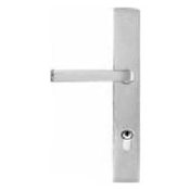 Emtek Stainless Steel Door Configuration 6 Keyed Entry Multi Point Narrow Trim Lever Set with American Cylinder Below Handle Stainless Steel