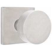 Emtek Round Stainless Steel Privacy Door Knob Set with Square Rose Brushed Stainless Steel