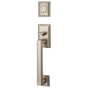 Emtek Hamden Double Cylinder Keyed Entry Handleset from the Brass Modern Collection Pewter