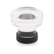 Emtek Grayson 1-1/4 Inch Mushroom Cabinet Knob from the Glass Collection Flat Black