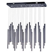 ET2 Flute 35 Light 36" Wide LED Multi Light Pendant Black Chrome