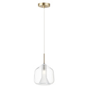 ET2 Deuce 7" Wide LED Mini Pendant Satin Brass / Clear