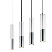 ET2 Torch 4 Light 28" Wide LED Linear Pendant Polished Chrome
