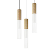 ET2 Reeds 3 Light 12" Wide LED Suspension Multi Light Pendant Gold
