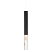 ET2 Diaphane 16" Tall LED Mini Pendant with Rock Crystal Accents Black