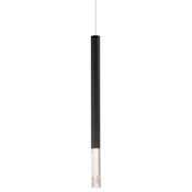 ET2 Diaphane 24" Tall LED Mini Pendant with Rock Crystal Accents Black