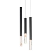 ET2 Diaphane 3 Light 10" Wide LED Multi Light Pendant with Rock Crystal Accents Black