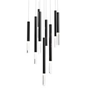 ET2 Diaphane 9 Light 15" Wide LED Multi Light Pendant with Rock Crystal Accents Black