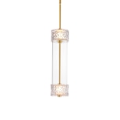 ET2 Elysian 2 Light 6" Wide LED Mini Pendant Natural Aged Brass