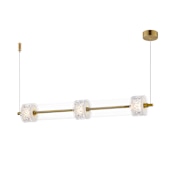 ET2 Elysian 3 Light 42" Wide LED Linear Pendant Natural Aged Brass