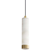 ET2 Aragon 2" Wide Mini Pendant White Alabaster / Gold