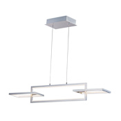 ET2 Link 3 Light 42" Wide LED Linear Chandelier Satin Nickel