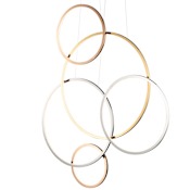ET2 Union 5 Light 40" Wide LED Abstract Chandelier Multi-Plated