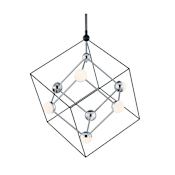 ET2 Ion 7 Light 22" Wide LED Abstract Chandelier Black / Polished Chrome