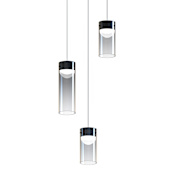 ET2 Highball 13" Wide LED Multi Light Pendant with Smoke Shades Gunmetal