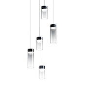 ET2 Highball 17" Wide LED Multi Light Pendant with Smoke Shades Gunmetal