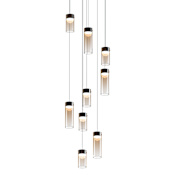 ET2 Highball 23" Wide LED Multi Light Pendant with Amber Shades Gunmetal