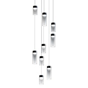 ET2 Highball 23" Wide LED Multi Light Pendant with Smoke Shades Gunmetal