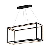 ET2 Penrose 38" Wide LED Abstract Linear Chandelier Black