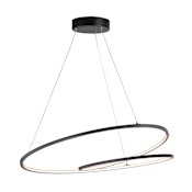 ET2 Cycle 32" Wide LED Ring Chandelier Black