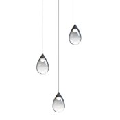 ET2 Dewdrop 15" Wide LED Multi Light Pendant with Smoke Shades Black