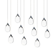 ET2 Dewdrop 31" Wide LED Linear Chandelier with Clear Shades Polished Chrome