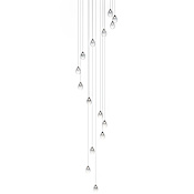 ET2 Dewdrop 34" Wide LED Multi Light Pendant with Smoke Shades Black