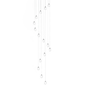 ET2 Dewdrop 34" Wide LED Multi Light Pendant with Clear Shades Polished Chrome